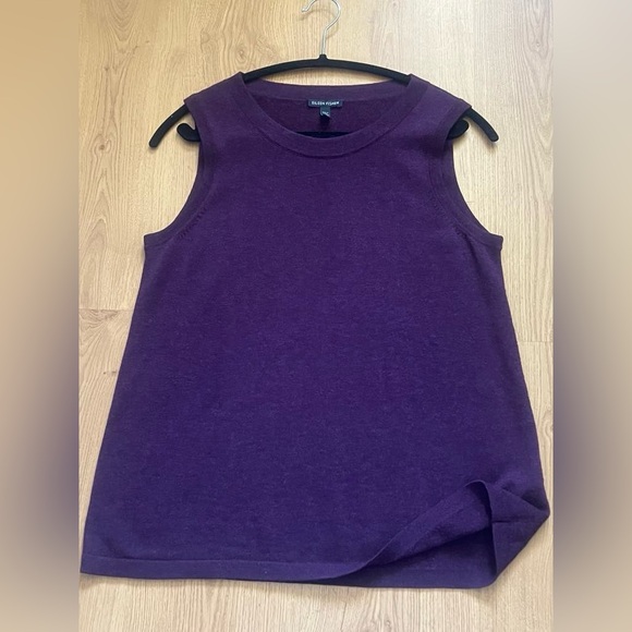 Eileen Fisher Purple Sleeveless Knit Tank Top - Picture 3 of 5